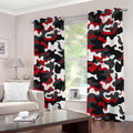 Red Snow Camouflage Print Extra Wide Grommet Curtains