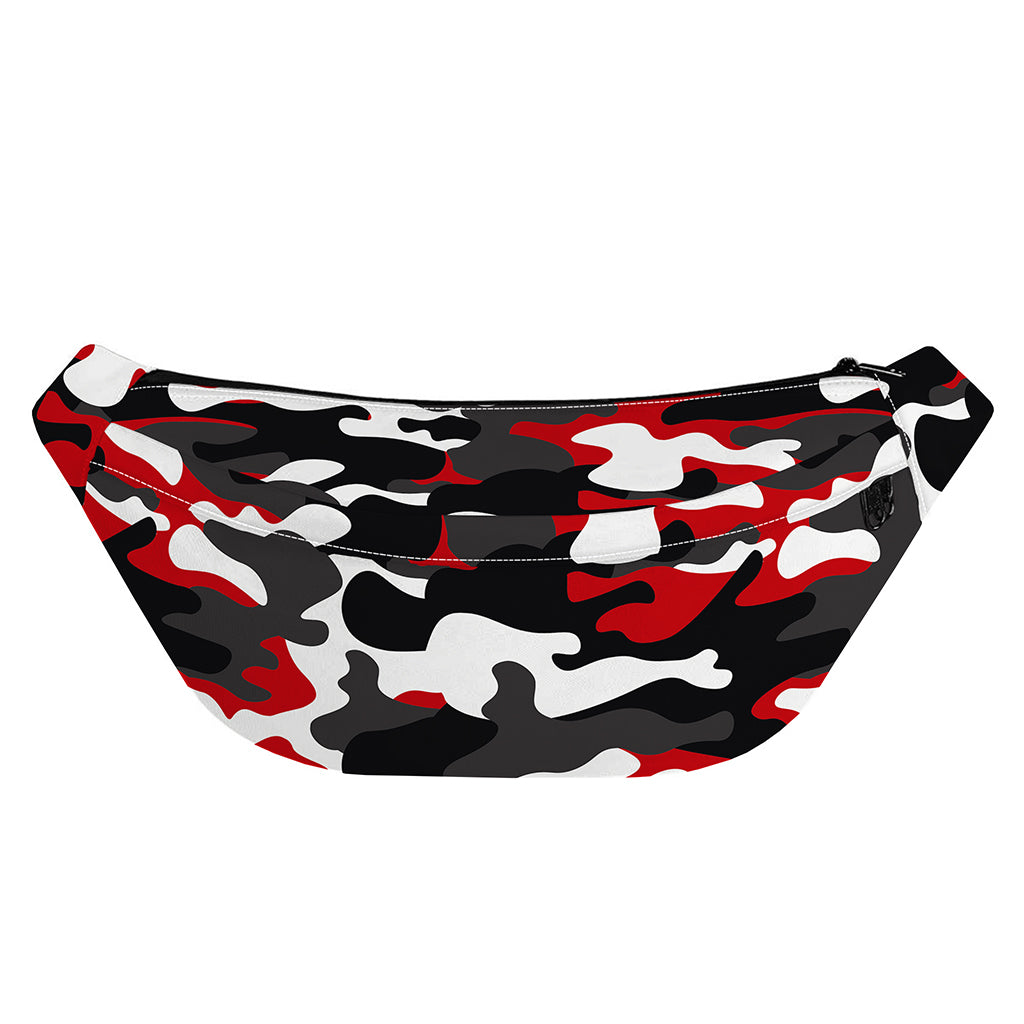 Red Snow Camouflage Print Fanny Pack