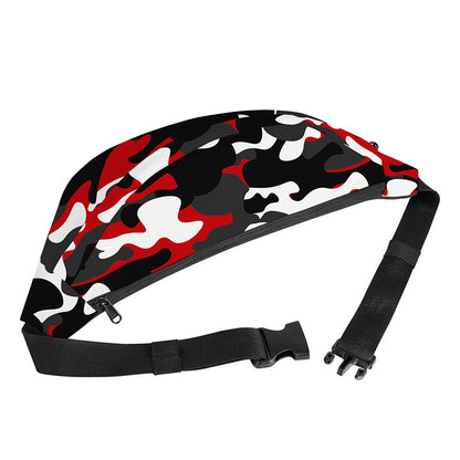 Red Snow Camouflage Print Fanny Pack