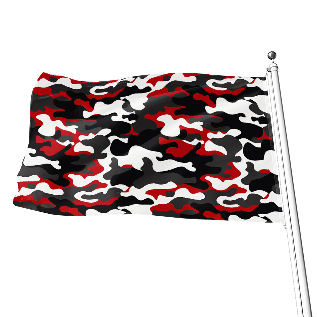 Red Snow Camouflage Print Flag