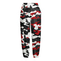 Red Snow Camouflage Print Fleece Lined Knit Pants