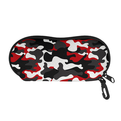 Red Snow Camouflage Print Glasses Case