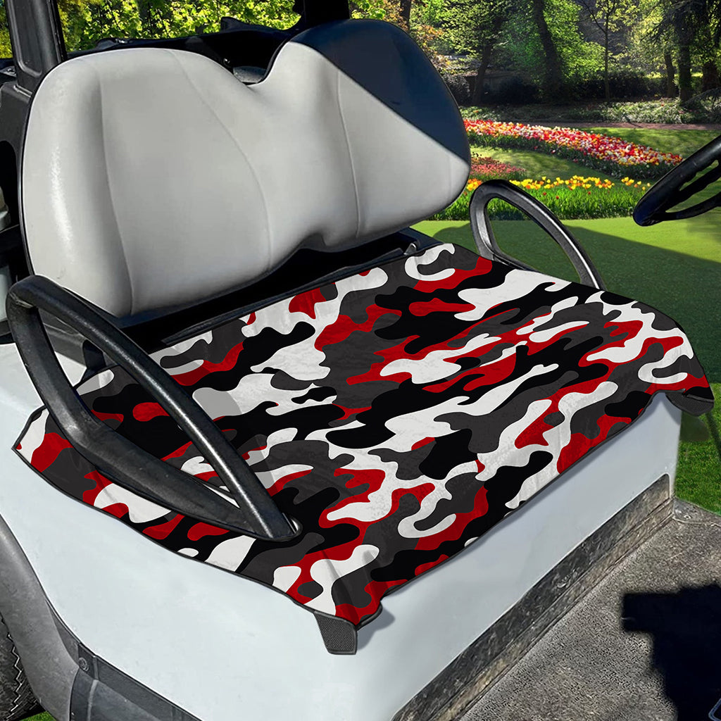 Red Snow Camouflage Print Golf Cart Seat Cover