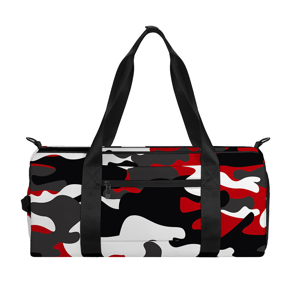 Red Snow Camouflage Print Gym Bag