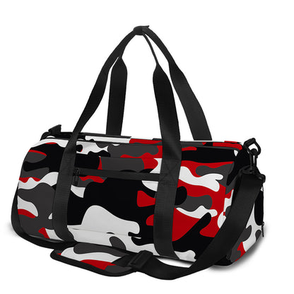Red Snow Camouflage Print Gym Bag