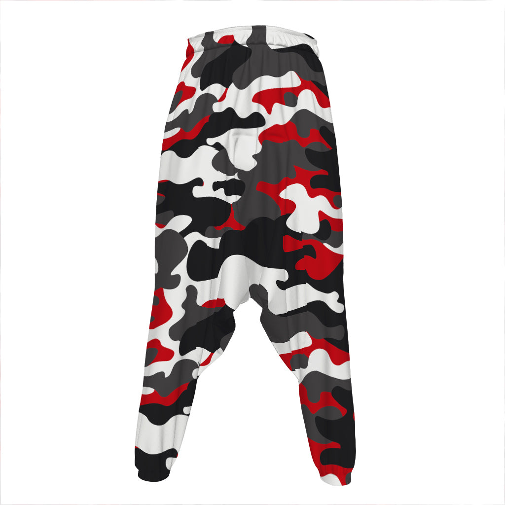 Red Snow Camouflage Print Hammer Pants