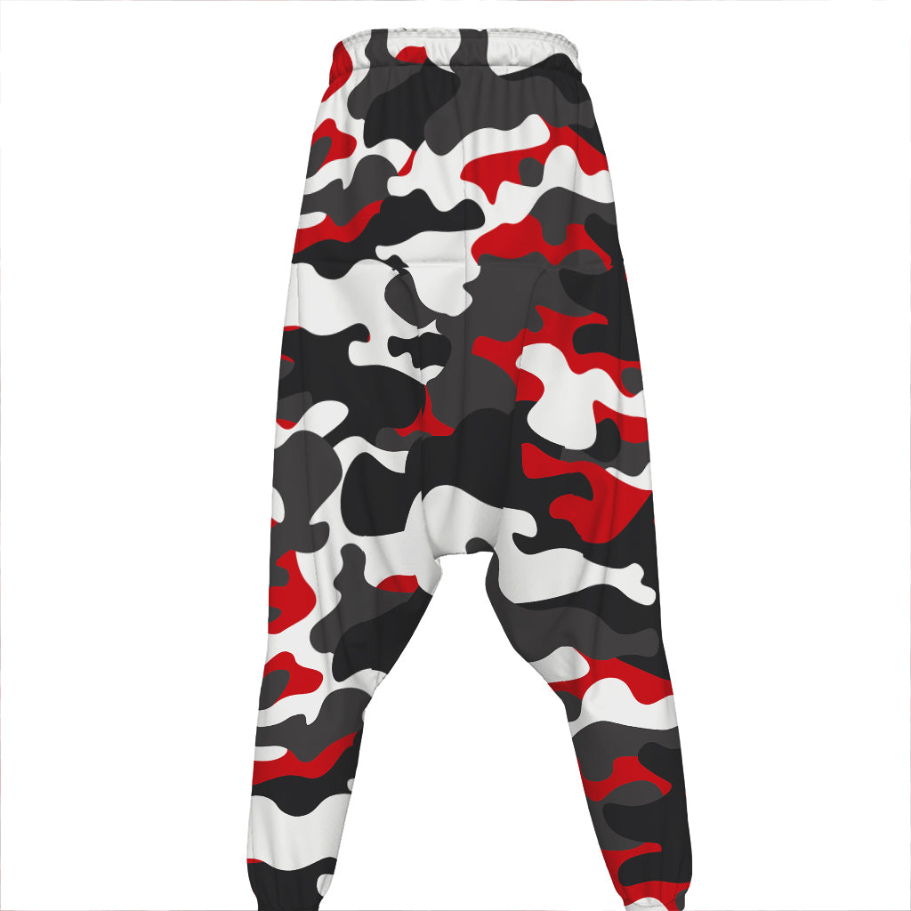 Red Snow Camouflage Print Hammer Pants