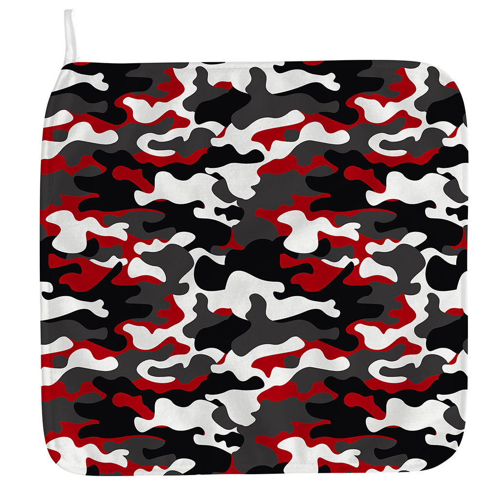Red Snow Camouflage Print Hand Towel