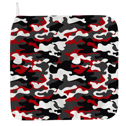 Red Snow Camouflage Print Hand Towel