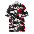 Red Snow Camouflage Print Hawaiian Shirt