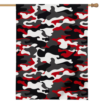 Red Snow Camouflage Print House Flag