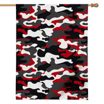 Red Snow Camouflage Print House Flag