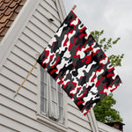 Red Snow Camouflage Print House Flag