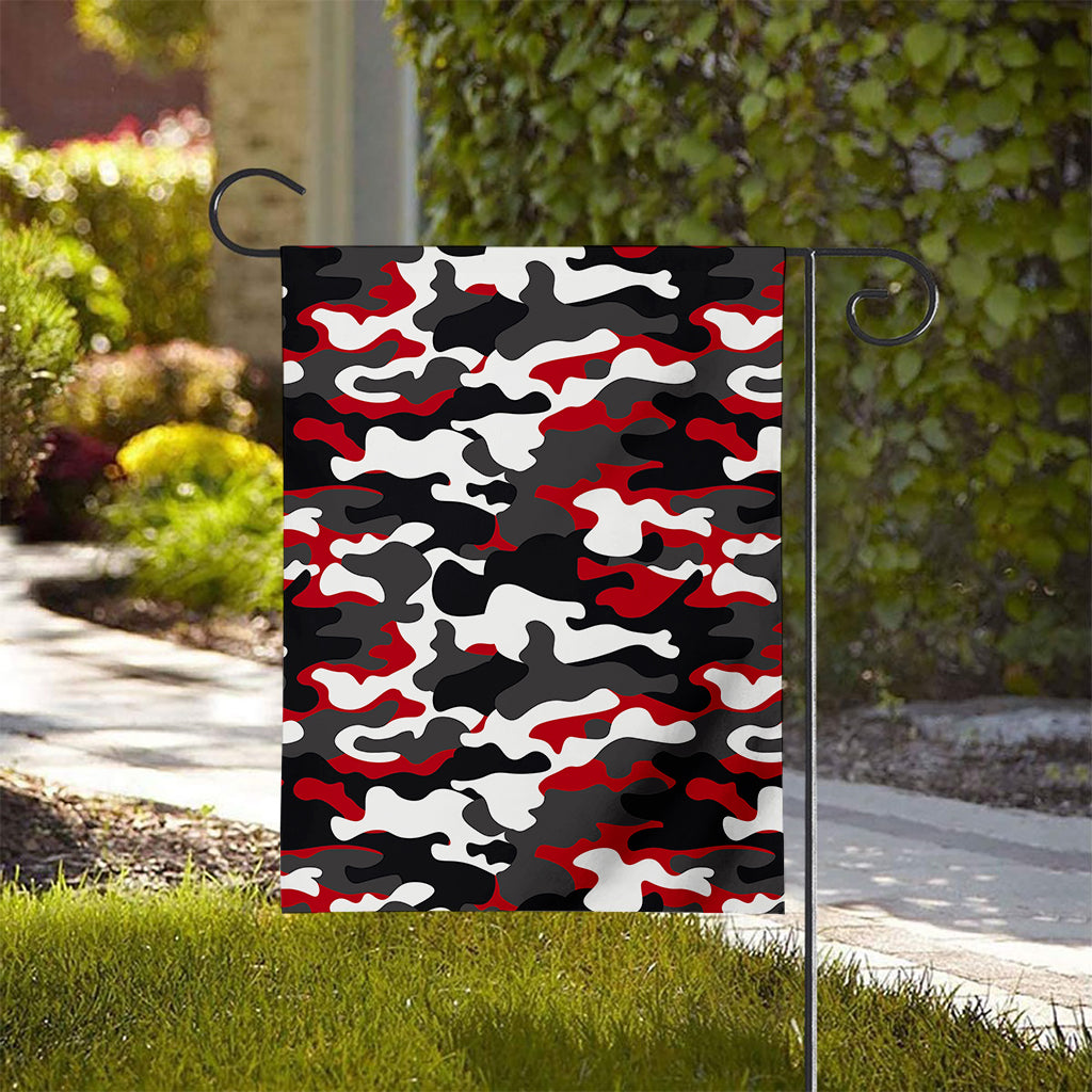 Red Snow Camouflage Print House Flag