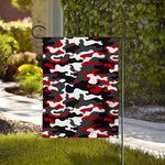 Red Snow Camouflage Print House Flag