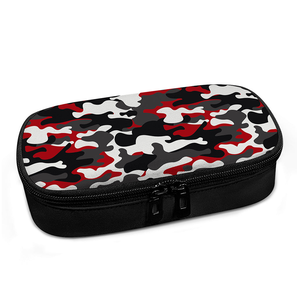 Red Snow Camouflage Print Insulin Cooler Travel Case