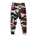 Red Snow Camouflage Print Jogger Pants