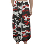 Red Snow Camouflage Print Lantern Pants