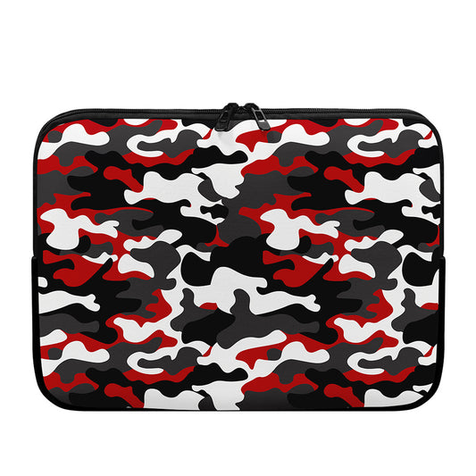 Red Snow Camouflage Print Laptop Sleeve