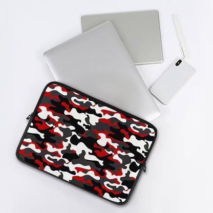 Red Snow Camouflage Print Laptop Sleeve