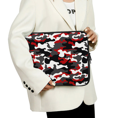 Red Snow Camouflage Print Laptop Sleeve