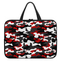 Red Snow Camouflage Print Laptop Sleeve With Handle