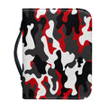 Red Snow Camouflage Print Leather Bible Cover