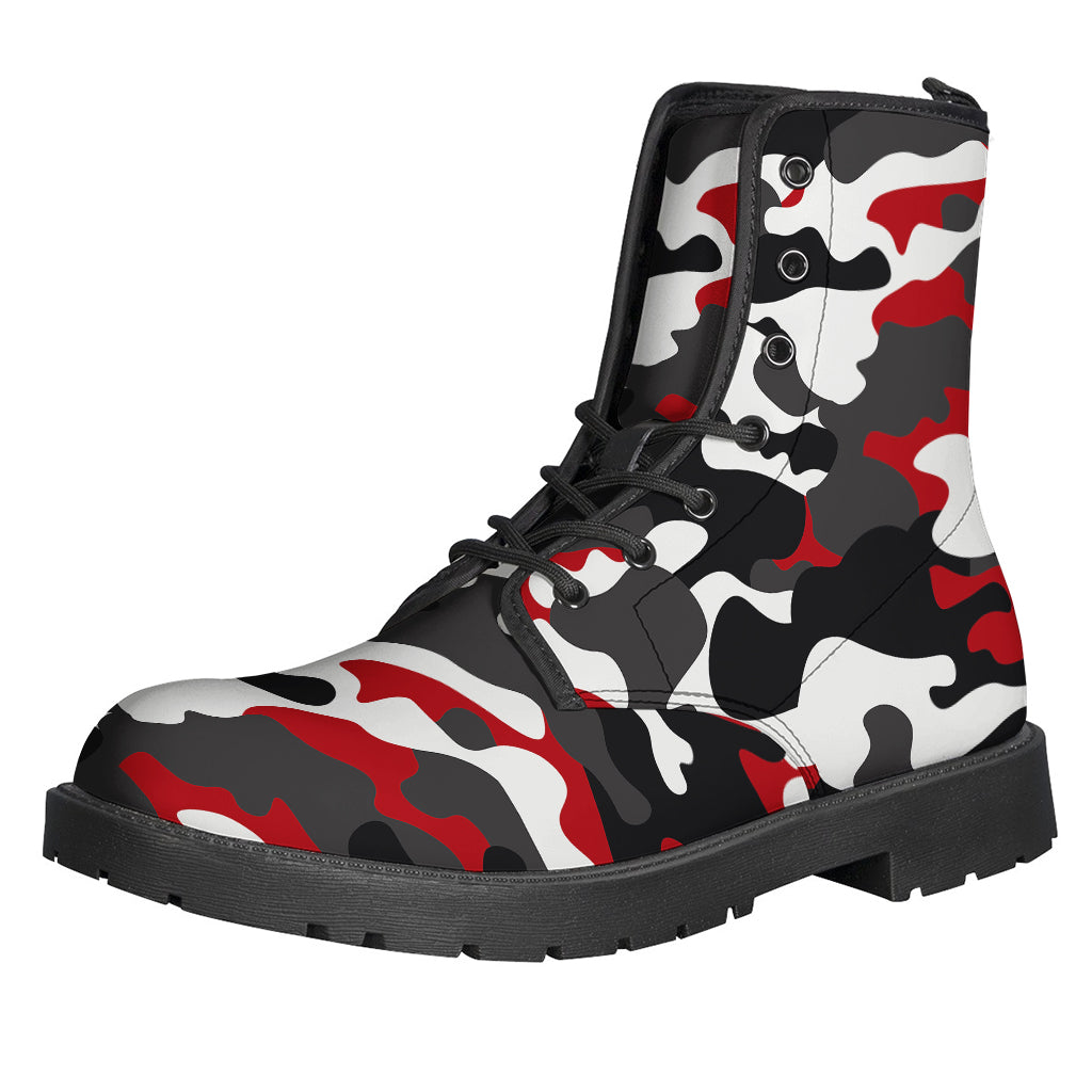 Red Snow Camouflage Print Backpack