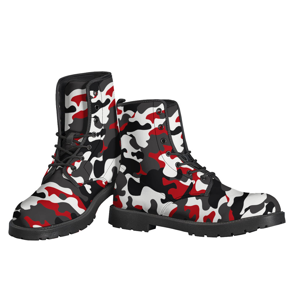 Red Snow Camouflage Print Backpack