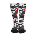 Red Snow Camouflage Print Long Socks