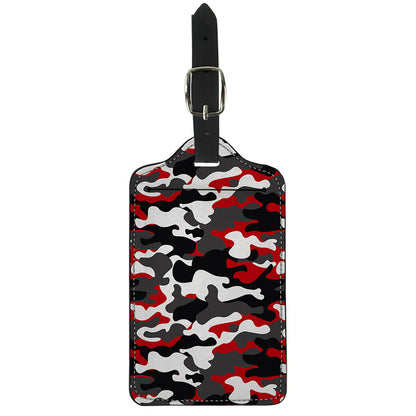 Red Snow Camouflage Print Luggage Tag