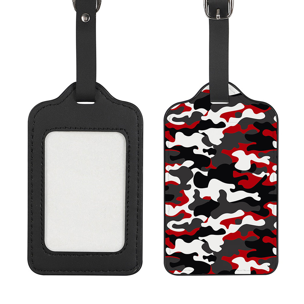 Red Snow Camouflage Print Luggage Tag