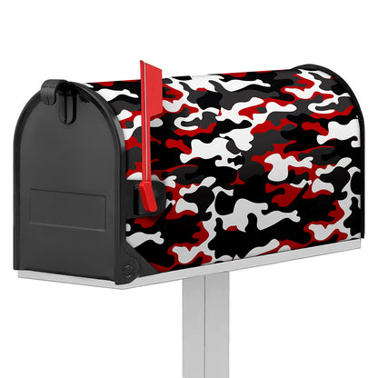 Red Snow Camouflage Print Mailbox Cover