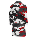 Red Snow Camouflage Print Men's Bathrobe