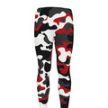 Red Snow Camouflage Print Men's Leggings