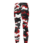 Red Snow Camouflage Print Men's leggings