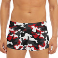 Red Snow Camouflage Print Men's Short Boxer Briefs