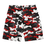 Red Snow Camouflage Print Men's Swim Trunks