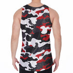 Red Snow Camouflage Print Men's Velvet Tank Top