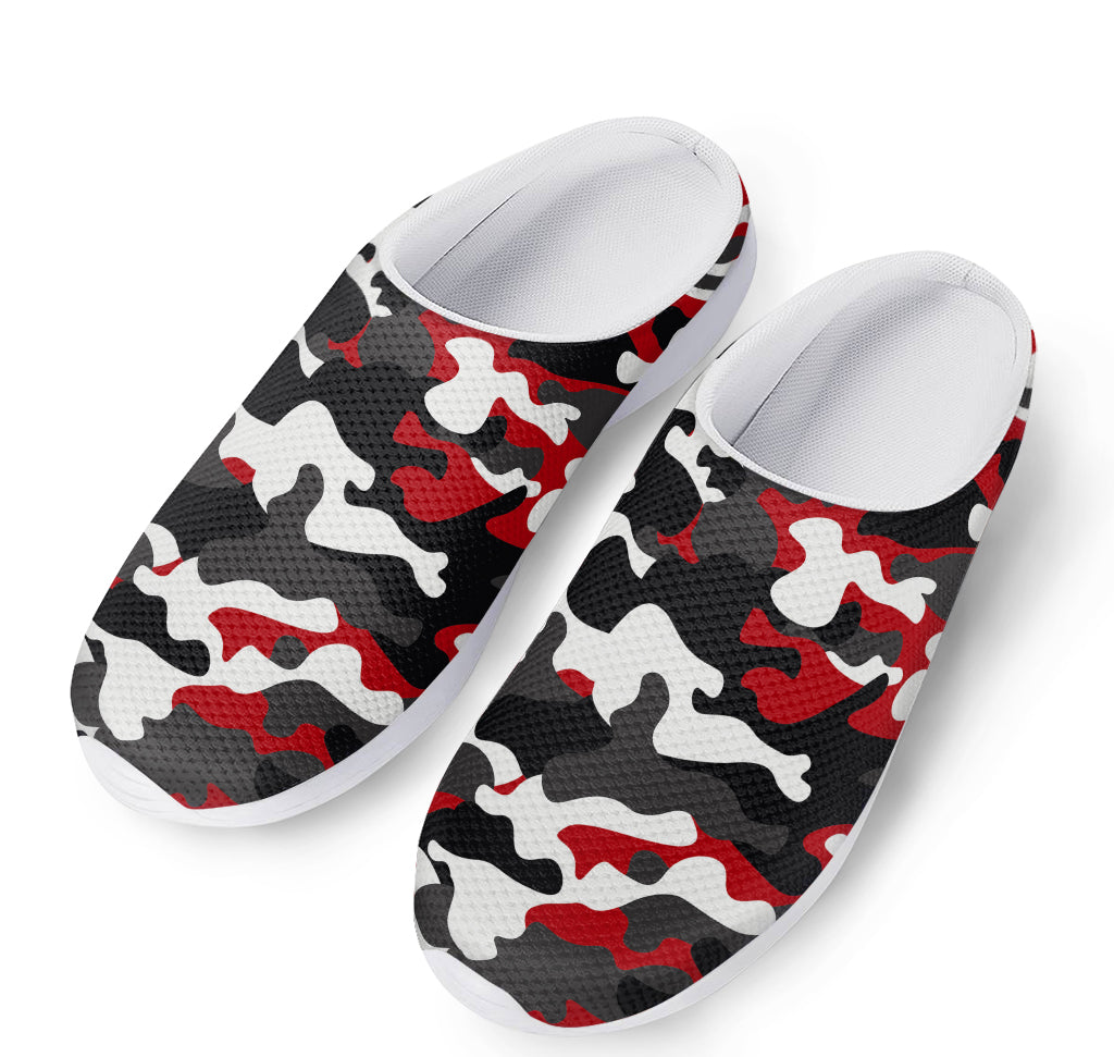Red Snow Camouflage Print Mesh Casual Shoes