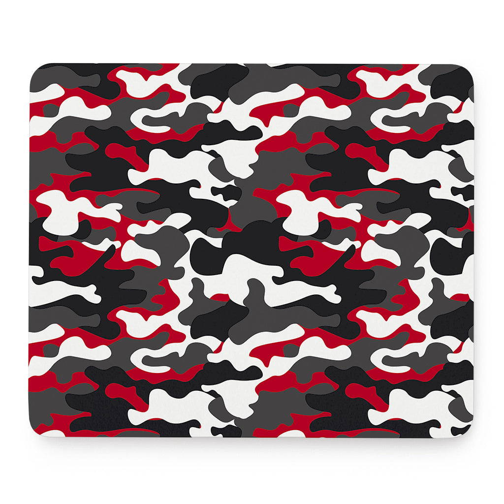 Red Snow Camouflage Print Mouse Pad