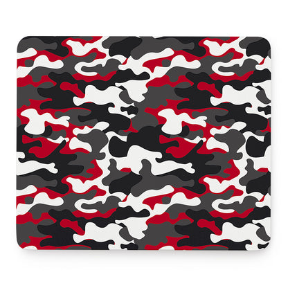 Red Snow Camouflage Print Mouse Pad