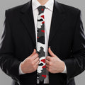 Red Snow Camouflage Print Necktie