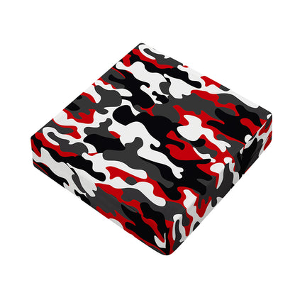 Red Snow Camouflage Print Outdoor Seat Cushion Cover