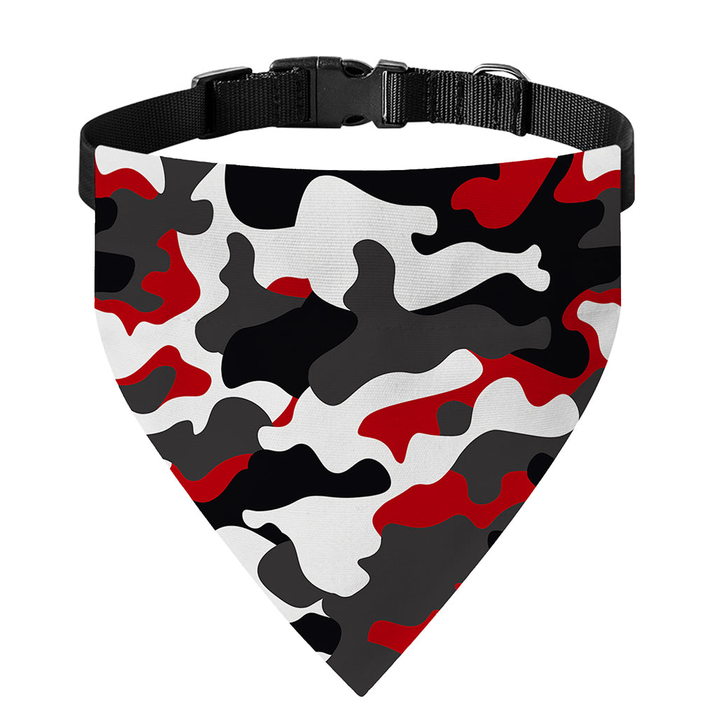 Red Snow Camouflage Print Over The Collar Dog Bandana