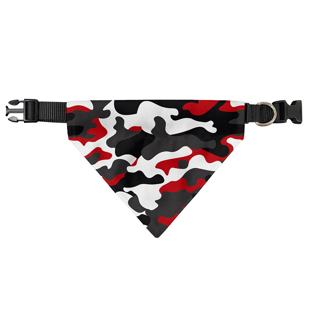 Red Snow Camouflage Print Over The Collar Dog Bandana