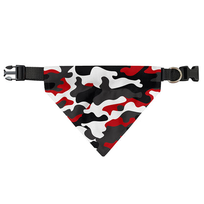Red Snow Camouflage Print Over The Collar Dog Bandana