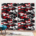 Red Snow Camouflage Print Pencil Pleat Curtains