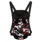 Red Snow Camouflage Print Pet Carrier Backpack