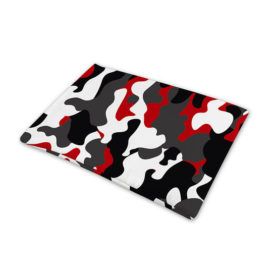 Red Snow Camouflage Print Pet Cooling Mat Cover